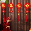 Tết-Set 4 dây treo 2 mặt hình lồng đèn 12*45cm TP