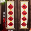 Tết-Câu đối mành tre giấy đỏ kim tuyến 30*120cm TP