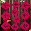 Tết-Chữ giấy nhung đỏ in kim tuyến vuông 25cm - Xuân TP