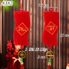 Tết- Set 10 Tràng pháo nhung 8cm có decal đuôi đồng xu 2cm