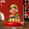 Tượng thần tài lắc áo vàng đế tròn TQ