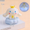 Tượng chó Cinnamoroll vương miện ngồi mây có đèn led size nhỏ