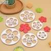 Bộ 6 khuôn ấn bánh hình hoa 5 cánh nhựa TQ