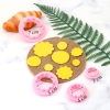 Bộ 4 khuôn ấn bánh hình tròn lượn sóng TQ
