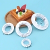 Bộ 4 khuôn ấn bánh tròn lượn sóng nhựa trắng TQ