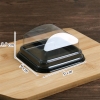 Hộp W09 đựng bánh vuông nắp vòm – màu đen TQ