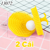 Bộ 2 Bàn Chải Silicon Lông Mềm Màu Vàng