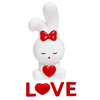 CV-thỏ trắng chữ love đỏ nhựa nhẹ