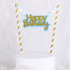 Khung dây chữ Happy Birthday kim tuyến xanh dương