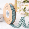 Cuộn 40m Ruybang lụa kẻ caro xanh lá đậm khổ 2cm