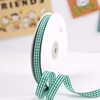 Cuộn 40m Ruybang lụa kẻ caro màu xanh lá đậm khổ 1cm