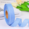 Cuộn 40m Ruybang lụa kẻ caro màu xanh dương khổ 2cm