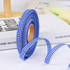 Cuộn 40m Ruybang lụa kẻ caro màu xanh dương đậm khổ 1cm