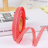 Cuộn 40m Ruybang lụa kẻ caro màu đỏ khổ 1cm