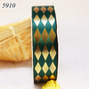 Cuộn 25m Ruybang họa tiết kim cương 2.5cm Xanh Lá Đậm