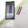 Vỉ 10 nến nhũ MIX MÀU dài 13.5cm