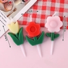 Vỉ 3 Nến hoa hồng đỏ vàng