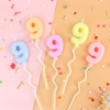 Nến số 9 màu pastel