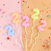 Nến số 2 màu pastel