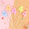Nến số 4 màu pastel