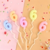 Nến số 6 màu pastel