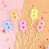 Nến số 8 màu pastel