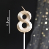 Nến số nhũ bạc 3D số 8