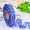 Cuộn 40m Ruybang lụa kẻ caro màu xanh dương đậm khổ 2cm