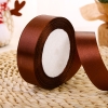 Ruybang lụa trơn nâu khổ 2cm,22m.