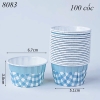 100 Cốc giấy caro màu xanh ngọc