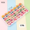 Vỉ 42 chiếc bánh macaron tròn loang mix màu TQ.