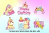 SCG-Set Cắm Ngựa Hồng Ôm Bình Sữa TP