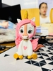 Tượng Đất Set Ngựa Hồng Ngồi Sừng Vàng