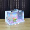 Bể cá mini Đúc uốn cong 35x21x23cm để bàn Với nhiều mẫu lựa chọn có kèm phụ kiện sỏi nền và cây nhựa