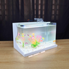 Bể cá mini Đúc uốn cong 35x21x23cm để bàn Với nhiều mẫu lựa chọn có kèm phụ kiện sỏi nền và cây nhựa