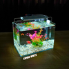 Bể cá mini Đúc uốn cong 25x16x18cm để bàn Với nhiều mẫu lựa chọn có kèm phụ kiện sỏi nền và cây nhựa