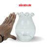 Chậu thủy tinh mini hình bầu bèo bụng 14cm cao 18cm trồng cây nuôi cá thủy canh
