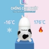 Bình sữa cho bé silicon Kichilachi hình bò sữa 180ML