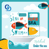 GB01 - Vở Under the sea Cá 4+5 ô ly 48tr, ĐL 100gsm
