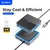 Orico Type C HUB 4K60Hz HDMI USB 3.0 HUB RJ45 PD Adapter cho Macbook iPad (FX3)