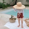SET BƠI ÁO CARO QUẦN NÂU