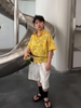 Sơ Mi Vàng Họa Tiết Ly
