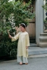 Set Áo Dài Vàng Quần Xanh+ Cài