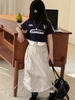 SET Dài Áo Xanh Đen Chân Váy Kaki YK