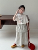 SET Áo Voi Trắng Chân Váy Caro KM