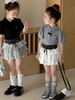SET Áo Tim Xám & Váy Tầng Trắng YK