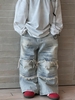 Quần Dài Jean Xanh Wax Rách FS