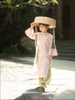 SET Áo Dài Hồng Quần Xanh kèm charm