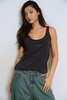 Navy Blue Cotton Jersey Tank Top
