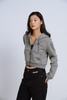Black Embroider Private Hoodie Zip Cropped